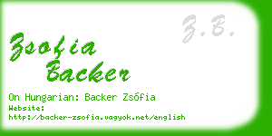 zsofia backer business card